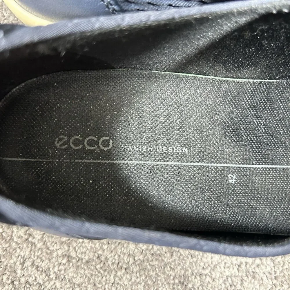 ECCO Soft 2.0 Women's Size EU 42 US 11 Blue Slip On Diamond Knit Comfort Shoes